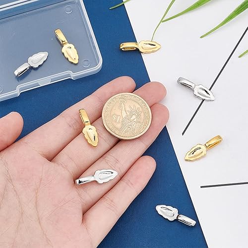 UNICRAFTALE 8 pièces 2 Couleurs Pendentif Pincement Acier Inoxydable Attache Pendentif Belieres pour Pendentif Pendentif Fermoir Pince Bail Clip Accessoire Pendentif Collier Fermoir pour Bijoux - Nail Gallerys