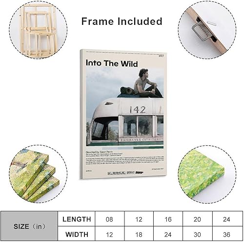 DRDPLXGU Poster de film rétro Into The Wild Sean Penn - Décoration murale pour salon, chambre à coucher - 40 x 60 cm - Nail Gallerys