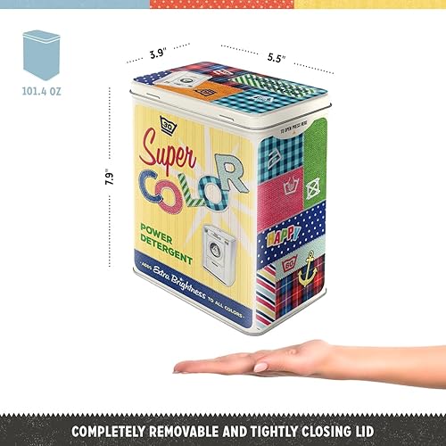 Nostalgic-Art Boîte de conservation rétro L, Super Color – Idée de cadeau pour les nostalgiques, Grande récipient à détergent, Design vintage, 3 l - Nail Gallerys