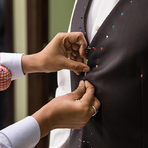 Lot de 100 aiguilles à coudre à tête sphérique - Aiguilles droites pour le positionnement des vêtements - Avec boîte et têtes sphériques - Pour le tissu, le matelassage, les travaux manuels, la coupe - Nail Gallerys