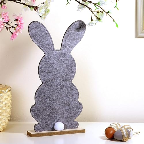 com-four® Support décoratif pour pâques - Joli Lapin de pâques en Feutre - décoration de pâques à Poser - décoration (1 pièce - 38cm) - Nail Gallerys