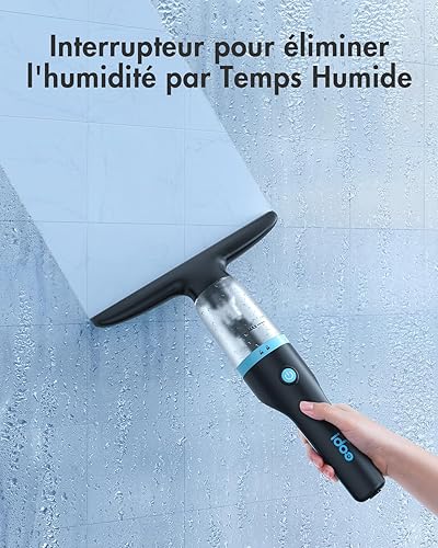 iDOO Nettoyeur Vitre, Lave Vitre, Nettoyeur de Vitre sans Fil, Rechargeable, avec Vaporisateur, étanchéité IPX4, Nettoyage sans Traces, Autonomie de 40 Minutes, 360ml - Nail Gallerys