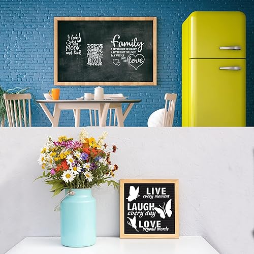 OOTSR 12 Pièces Mots Inspirants Pochoir de Peinture en Plastique, Pochoirs de Peinture Réutilisables Pochoirs de Dessin de Peinture pour DIY Scrapbooking Bois Meubles Mur Maison Décor - Nail Gallerys