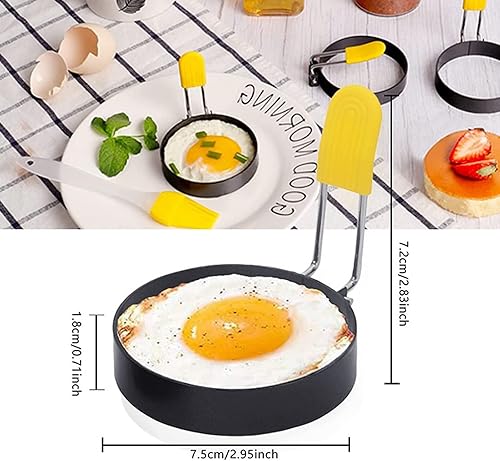 WSGFPO Moule À Oeufs Frits Oeuf Au Plat De Cercle Rond Oeuf Frit Moules Anneaux À Oeufs Ronds Shaper Moule À Anneau D'oeuf En Acier Inoxydable Oeuf Au Plat Moule Pour Muffins Aux Œufs(4 Pièces) - Nail Gallerys