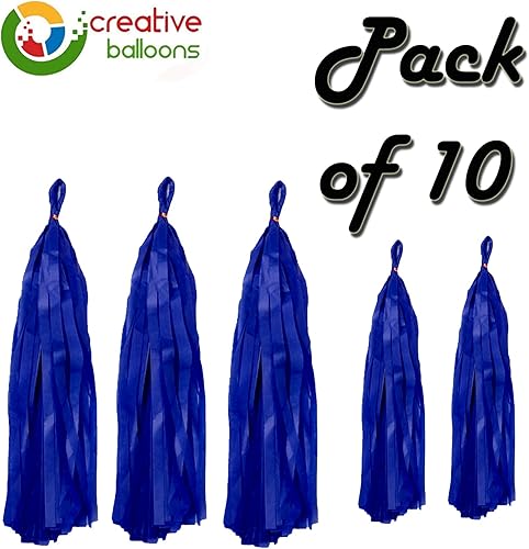 Lot de 10 pompons décoratifs en papier de soie à suspendre au mur - Bannière bleue pour travaux manuels, décoration de la maison, mariage, anniversaire, fête prénatale - Nail Gallerys