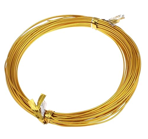 Fil en aluminium doré - 5 m - 1,5 mm - Pour bijoux - Nail Gallerys