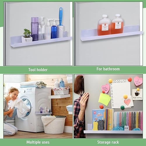 Novent Étagères magnétiques pour Classe,Étagère magnétique Soli| Support Livre magnétique Solien Acrylique 2 pièces, Organisateur d'épices Flottant réutilisable sans poinçon - Nail Gallerys