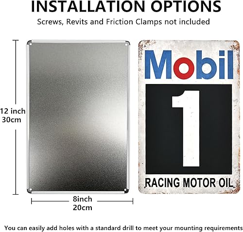 bssmmai Lot de 5 plaques murales en métal rétro pour garage, moto, garage, essence, huile moteur, vintage, décoration de voiture, atelier, courrier - Nail Gallerys