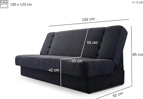 mb-moebel Canapé Convertible 3 Places avec Coffre – Clic-Clac avec Rangement | Banquette Lit BZ 2 Places – Sofa Bed en Tissu – Cyprus Patchwork (Bordeaux + Jaune) - Nail Gallerys