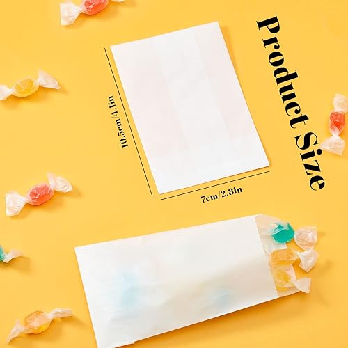Tenare 100 Pcs Sacs en Glassine Enveloppes en Glassine Refermables Petits Sacs à Confettis de Mariage Enveloppe en Papier en Verre de Fonte de Cire à Rabat Ouvert pour Bougie Graines (70 x 105 mm) - Nail Gallerys