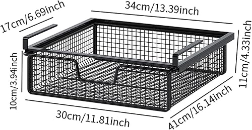 Gralara Panier de Rangement sous étagère, étagère de tri pour Chaussettes, étagère Suspendue de tiroir pour armoires, Black M - Nail Gallerys