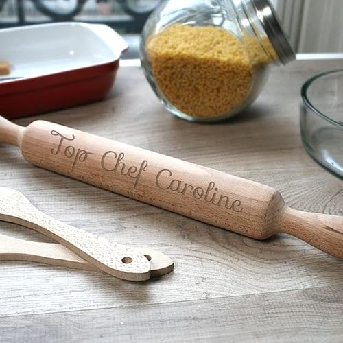 CADEAUX.COM - Rouleau à pâtisserie personnalisable - Gravé - Cadeau d'anniversaire - Idée Cadeau Fête des Grands-Mères - Idéal Pour les Cuisiniers - Cadeau Original - Cadeau Noel - Nail Gallerys
