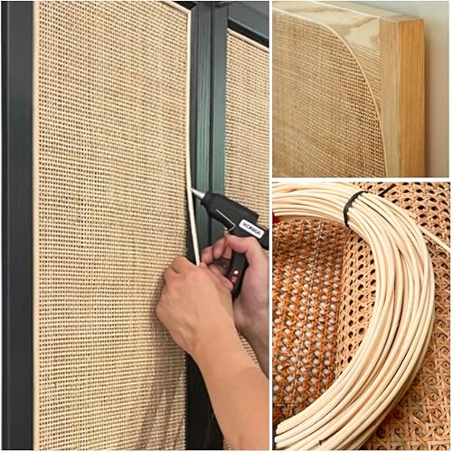 Naturel Rotin pour Vannerie 3 mm, 250 g – Rond, Jonc de Rotin Rouleau de cannage, Cannage rouleau pour meuble, Osier Spline Réparation Chaise, Panier, Armoire Décoration d intérieur - Env. 35 m - Nail Gallerys