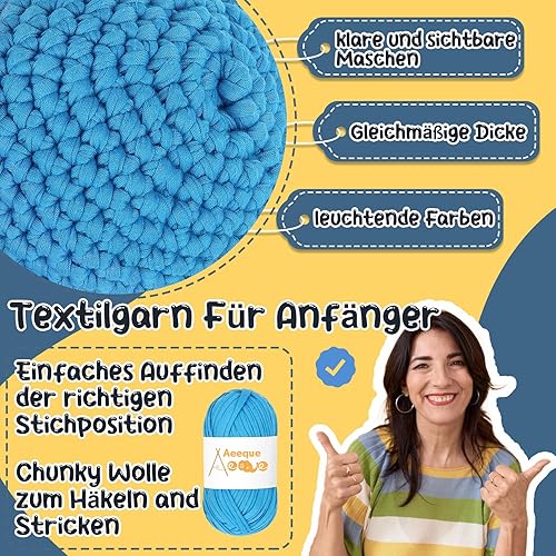 Aeeque Lot de 4 pelotes de fil textile pour t-shirt, fil à crochet, fil à ruban, pour paniers, fil à t-shirt, pour crochet, sacs, fil à crochet épais de 100 g, fil pour t-shirt, blanc - Nail Gallerys