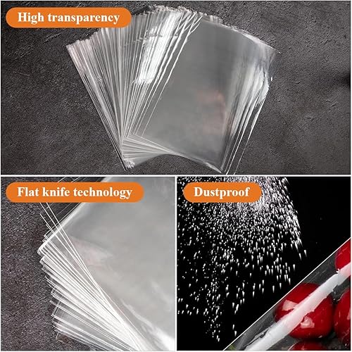 GGUFAY 50 Pièces Sachet Bonbon, 15 x 25cm Anniversaire Sachet Plastique avec 50 Rubans Métalliques,Sac de Bonbons en Plastique Biscuit Cadeau Mariage, pour Emballage Biscuit Chocolat de Noël - Nail Gallerys