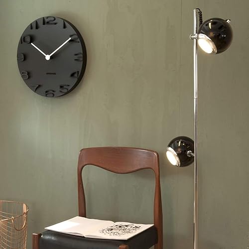 Karlsson KA5311BK Horloge Edge Noir avec Aiguilles en Chromé Diamètre: 42 cm - Nail Gallerys