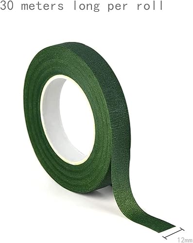 Nothers Lot de 3 rubans floraux autocollants de 1/2' - Vert - Pour emballage floral, bricolage, artisanat (30 yards/rouleau) - Nail Gallerys