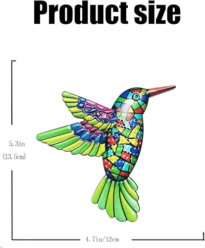 HGNUT 2PCS Colibri Jardin Décorations murales - Décoration extérieure en acrylique bleu et vert vibrant (13cm) - Nail Gallerys