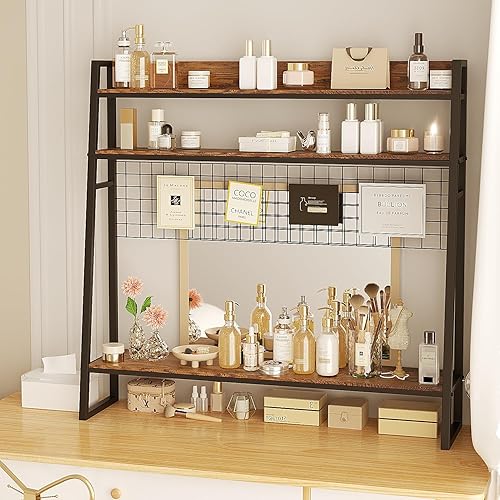 YGYQZ Bibliothèque de bureau à 2 niveaux pour écran d'ordinateur, clapier de bureau en bois, étagère de rangement pour bureau, maison, dortoir - Nail Gallerys