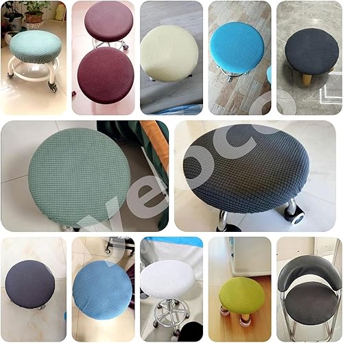 VEAI Housse de Tabouret de Bar Ronde éLastique et Lavable 25-30/30-36 Cm Housse Tabouret Rond pour Tabourets de Bar(1#,25-30cm) - Nail Gallerys