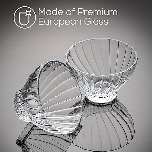CRYSTALIA Premium Bols à Dessert en Verre, Bols en Verre 290ml SANS PLOMB Bol à Crème Glacée en Verre Verres à Dessert Bols de Service pour Crème Glacée Sundae Bols Empilables Bols de Service à Fruits - Nail Gallerys