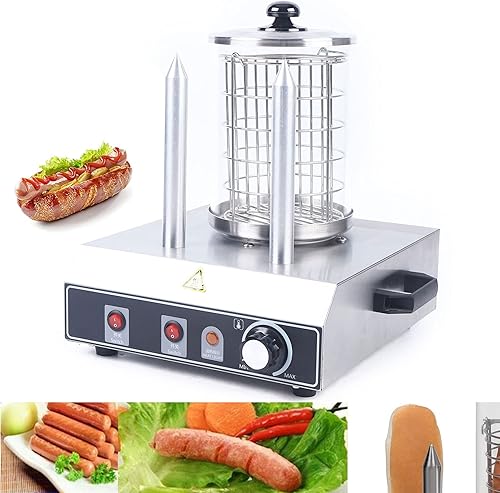Chauffe-saucisses, réchaud à saucisses, appareil de cuisson à saucisses, chauffe-saucisses, en acier inoxydable, température réglable de 0 à 185 °C, pour la maison, restaurant, café, boulangerie - Nail Gallerys
