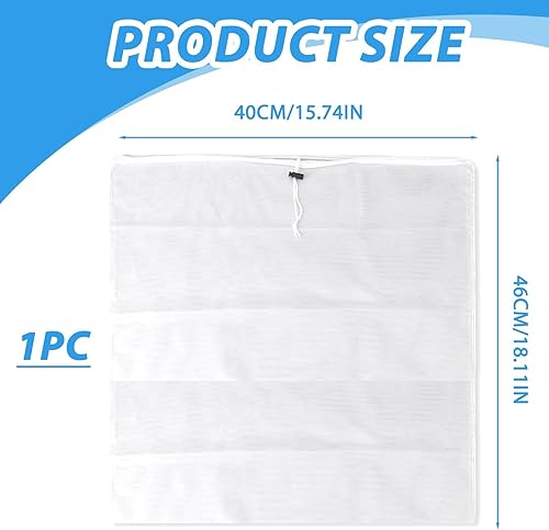 Sacs de Brassage Filtrant en Polyester Réutilisables,Filtrants Blancs en 50μm Maille Fine,Double Renforcement,Sac Filtrant avec Cordon de Serrage pour Tous Les Grains de Brassage Vin,Bière,46cm*40cm - Nail Gallerys