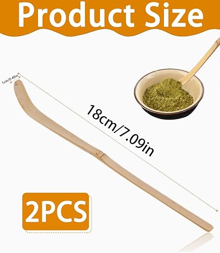 KEMUZ 2 Pièces 18 cm Bambou Cuillère à Thé Matcha Poudre Accessoire Cérémonie du Thé Japonaise Matcha Cérémonie Matcha Scoop Thé Bâtons Outil Poudre Accessoire Cérémonie du Thé - Nail Gallerys