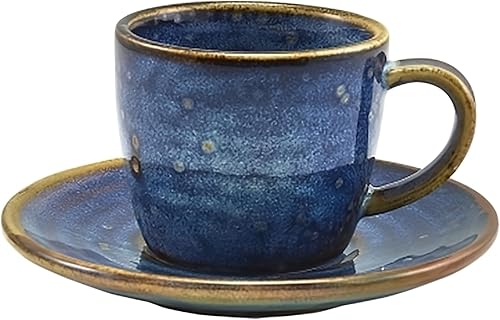Genware Terra Lot de 6 tasses à expresso en porcelaine Bleu turquoise 90 ml - Nail Gallerys