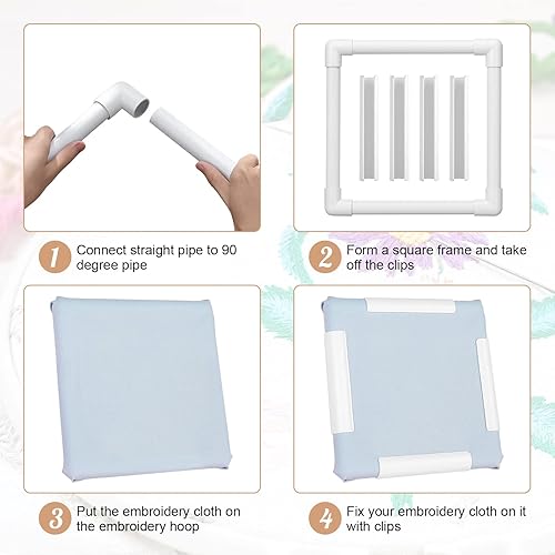 Cadre de Clip de Broderie, Cadre de Point de Croix Broderie en Plastique Carré Universel Cadre a Broder pour Artisanat de Couture DIY Art Craft(27.9 * 27.9cm) - Nail Gallerys