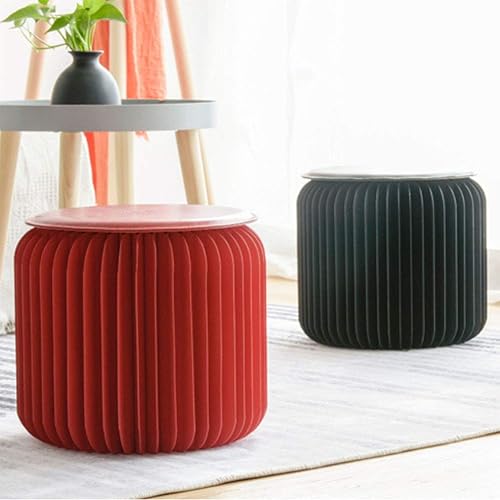 FYLARY Tabouret Pliant en Carton, Chaise Ronde Créative Papier Kraft avec Structure Hexagonale en Nid d'abeille pour L'école, Le Salon, La Salle À Manger Et Le Dortoir,Marron - Nail Gallerys