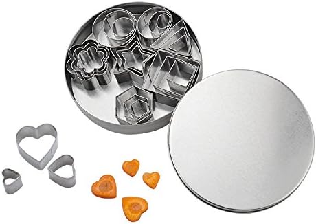 Lot de 24 mini emporte-pièces, les 8 formes les plus populaires en 3 tailles différentes pour cookies, glaçage, décoration de gâteaux, Acier inoxydable, Silver, 24 packs - Nail Gallerys