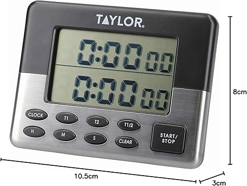 Taylor - Minuteur de Cuisine Numérique avec Fonction Chronomètre, Alarme avec Compte à Rebours, Clip Mémo, Dos Magnétique, Rouge/Noir - Nail Gallerys
