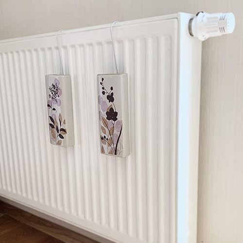 Humidificateurs, lot de 4 en céramique 'Ikebana', plat, pour fixation au radiateur/chauffages, évaporateur d'eau, diffuseurs, vase mural a1662 - Nail Gallerys