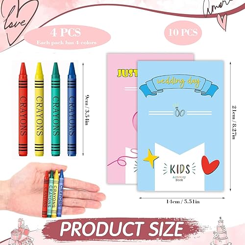 SHAPEPOTY Lot de 10 Livres de Coloriage de Mariage pour Enfants, Livre de Coloriage de Mariage avec Crayons de Couleur, Emploi pour Enfants, Mariage, Cadeaux D'InvitéS, Mariage pour Enfants - Nail Gallerys