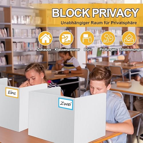 Swetfela 8 Pièces Séparateur de Bureau, Panneau de Séparation de Bureau Pliable, Cloison Bureau, Separateur Bureau, Séparateur de Confidentialité de Table pour L'école, Le Bureau, La Bibliothèque - Nail Gallerys