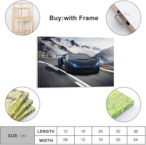 BUBBLX Poster Supercar pour Lamborghini Aventador 2 - Voiture de sport - Peinture décorative sur toile - Impression moderne pour chambre à coucher - 30 x 45 cm - Nail Gallerys