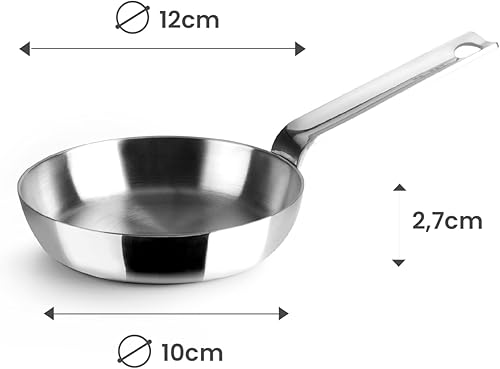 IBILI Blinis Poêle triple couche naturelle 12 cm, acier inoxydable, convient pour induction, sans antiadhésif - Nail Gallerys