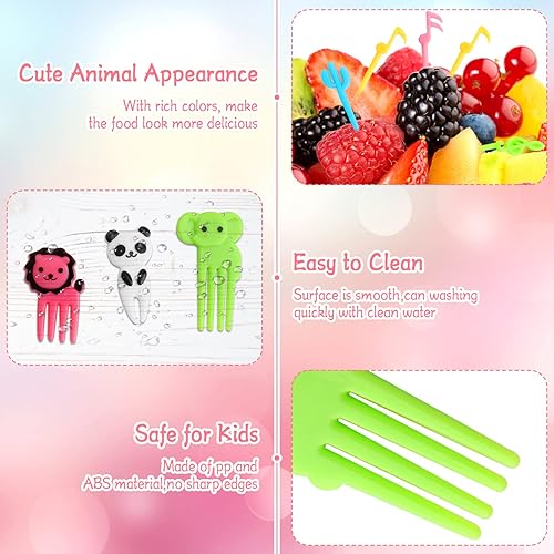 Fourchette à Fruits Animaux 82 Pcs 3-6.5CM Pics à Fruits Animaux Mini Fourchette de Fruits Enfants Cure-Dent Dessin Animé Mini Fourchette à Dessert pour Fruits Légumes Collations (Couleurs Aléatoires) - Nail Gallerys
