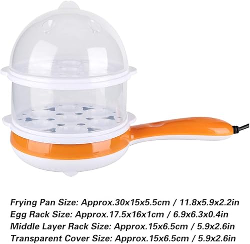 Tomotato Mini Poêle à Frire électrique, Poêle électrique Antiadhésive, Poêle à œufs avec 2 Supports de Cuisson à la Vapeur, Multifonction pour le Petit Déjeuner, burger, Prise Ue 220V - Nail Gallerys