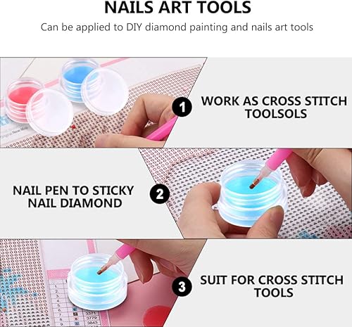 EXCEART Diamant Peinture Cire Organisateur Boîte de Rangement Pleine d'argile Bricolage Diamant Art Porte-Cire Cas avec de La Colle Argile pour Diamant Peinture Broderie Accessoires 10 - Nail Gallerys