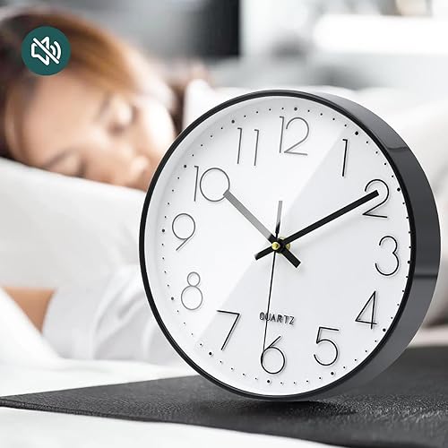 VIKMARI Design Moderne Horloge Murale, 25cm Ronde Silencieuse Or Rose Pendule Murale pour Salon Cuisine Salle de Bain Chambre à Coucher - Nail Gallerys