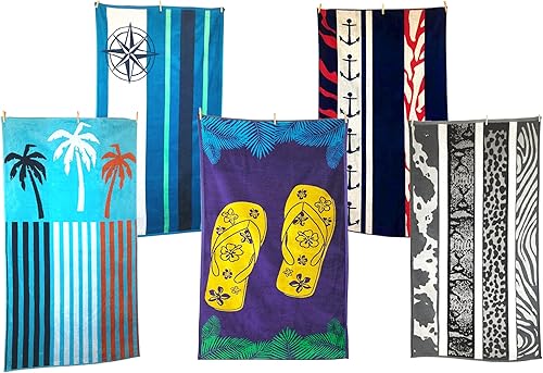 PremiumShop321 - Serviette de plage en 100 % coton - 90 x 170 cm - Tissu éponge de qualité supérieure - Impression jacquard de qualité supérieure (tongs) - Différents designs - Nail Gallerys