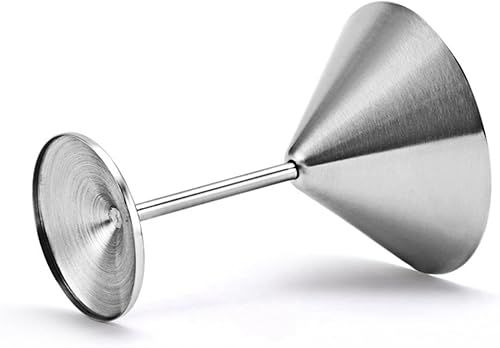 TsoLay 6X Verre à Cocktail Martini en Acier Inoxydable Verre à Vin à Base élevée Verre à Vin Incassable Barre en Métal Verre à Champagne Argent - Nail Gallerys