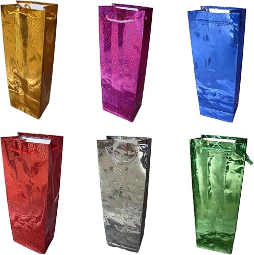 SHATCHI 100 sacs holographiques vrac pour bouteille de vin, Noël, mariage, cadeau d'anniversaire, Uni, Gift Bags, coloris assortis, Lot de 3 - Nail Gallerys