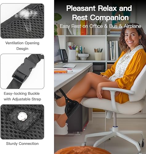 SOOPII Hamac de pied en avion pour voyage en avion, repose-pieds pour détendre vos pieds, repose-pieds de voyage, support confortable pour les longs voyages, noir - Nail Gallerys