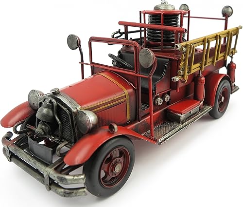 Blechauto - Camion de pompier vintage - Camion de pompier - Rouge - Nostalgie - Décoration rétro - Modèle de voiture shabby vintage - Nail Gallerys