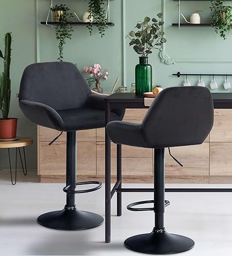 CLP Tabouret De Bar Design Braga Velours I Réglable en Hauteur Et Pivotant I avec Dossier Et Repose-Pieds, Couleur:crème, Couleur du Cadre:Blanc - Nail Gallerys