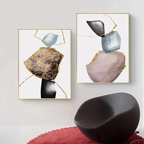 Lot de 3 posters d'art géométrique, abstrait, minimaliste, moderne, bloc de couleurs, décoration bohème, pour salon, chambre à coucher, sans cadre, 30 x 40 cm x 3 - Nail Gallerys