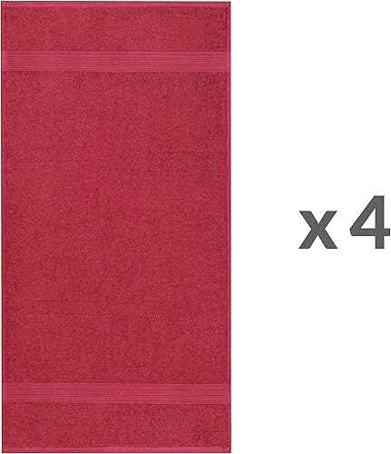 NatureMark Lot de 4 serviettes éponge 50 x 100 cm, 100 % coton, gris argenté - Nail Gallerys